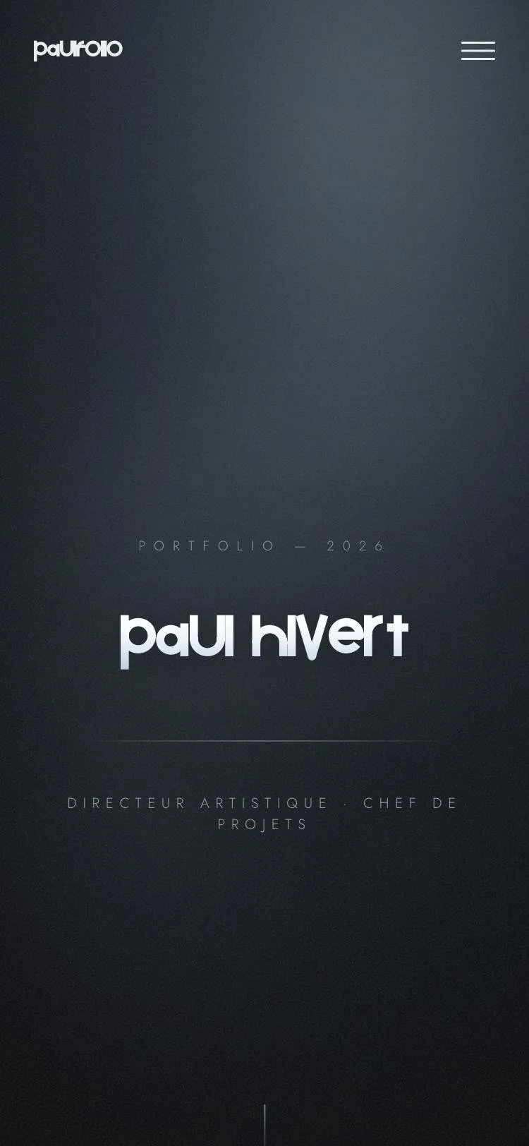 Portfolio de Paul Hivert, vue mobile